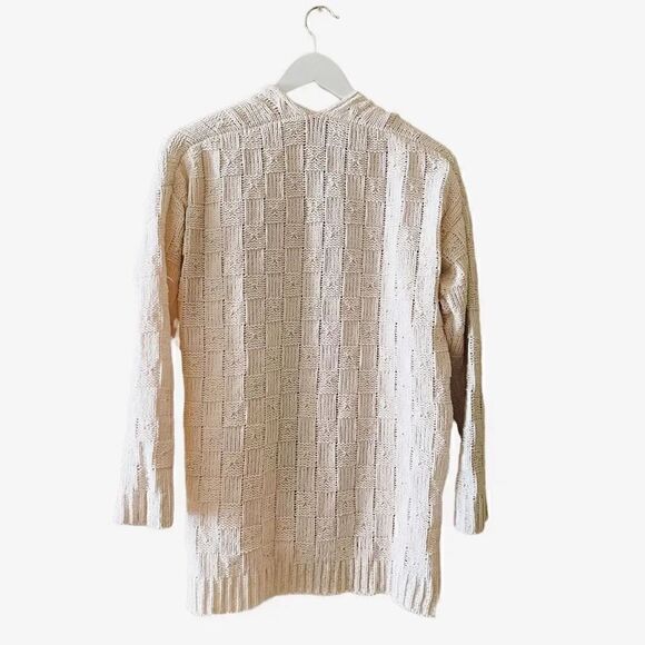 Charlotte Russe Boho Ribbed Knitted Oversized Ivory  Cardigan Sweater SZ S - Picture 6 of 10